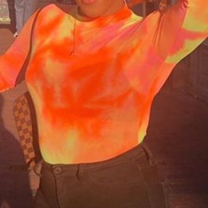 Colorful mesh body suit